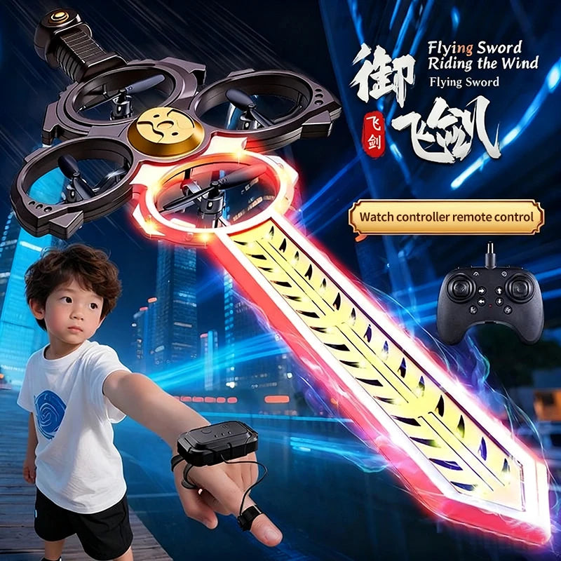 Royal Sword Flying Gesture Remote Control Luminous Flying Sword ABS Anti Drop Boy Toy Flying Aircraft Fairy Sword Prop Gift Box